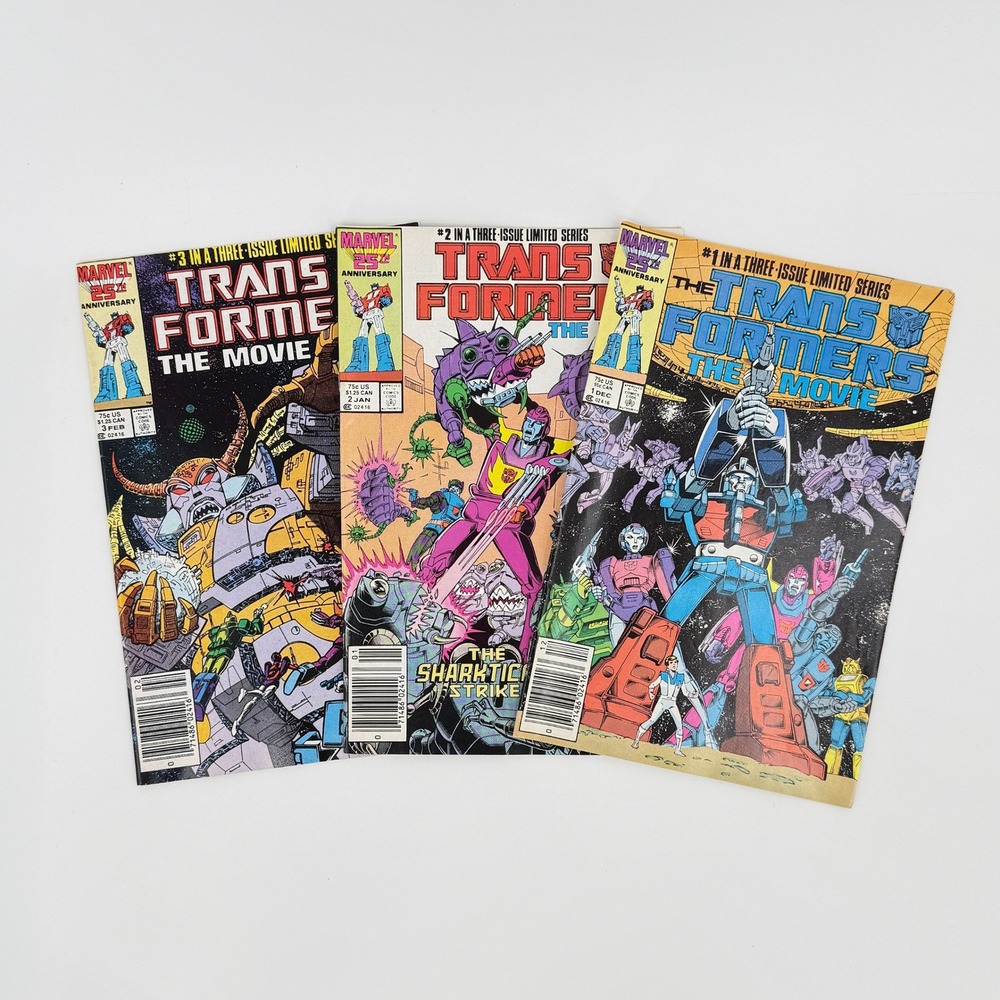 Marvel Transformers The Movie #1-3 Complete 1986 1987 Newsstand Comic Book Lot